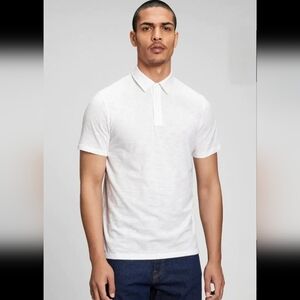 NWT! Gap, Lived In Polo T-Shirt, White, Size Large